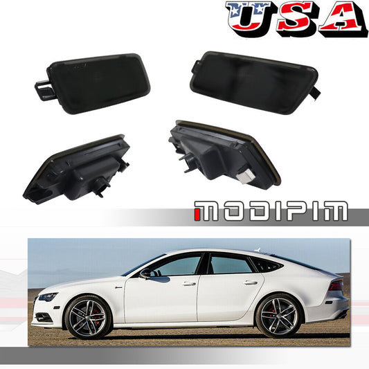 Smoked front and rear side marker light covers for 2012-2017 for Audi A7 S7 RS7 Quattro