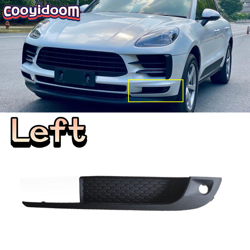 Left: Front bumper fog light cover grille for 2019-2021 for Porsche Macan
