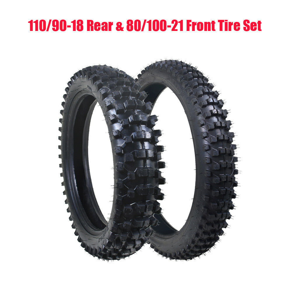 110/90-18 Rear Tire + 80/100-21 Front Tire Tubing Kit CR KX RM SX YZF 250 450