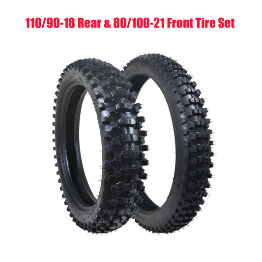 110/90-18 Rear Tire + 80/100-21 Front Tire Tubing Kit CR KX RM SX YZF 250 450