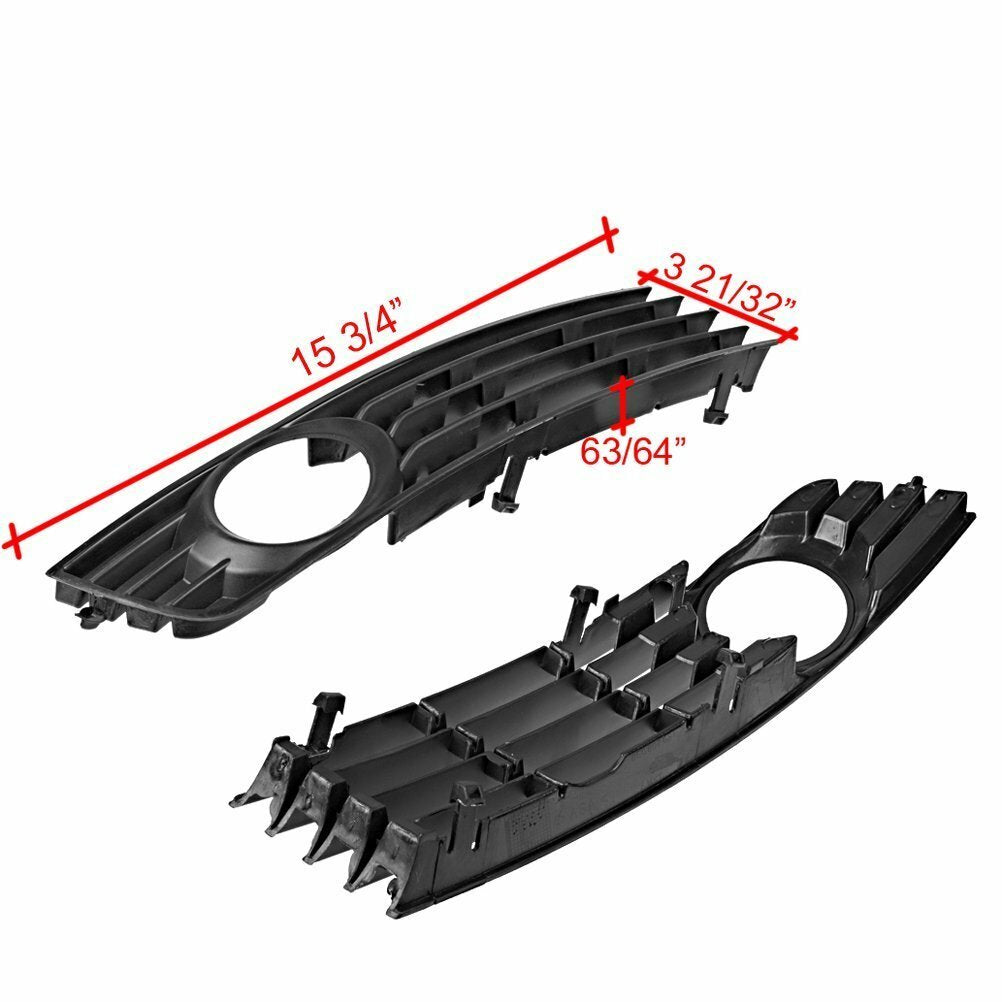 Front bumper lower grille + fog light grille cover for 2002-04 for Audi A4 B6 sedan.