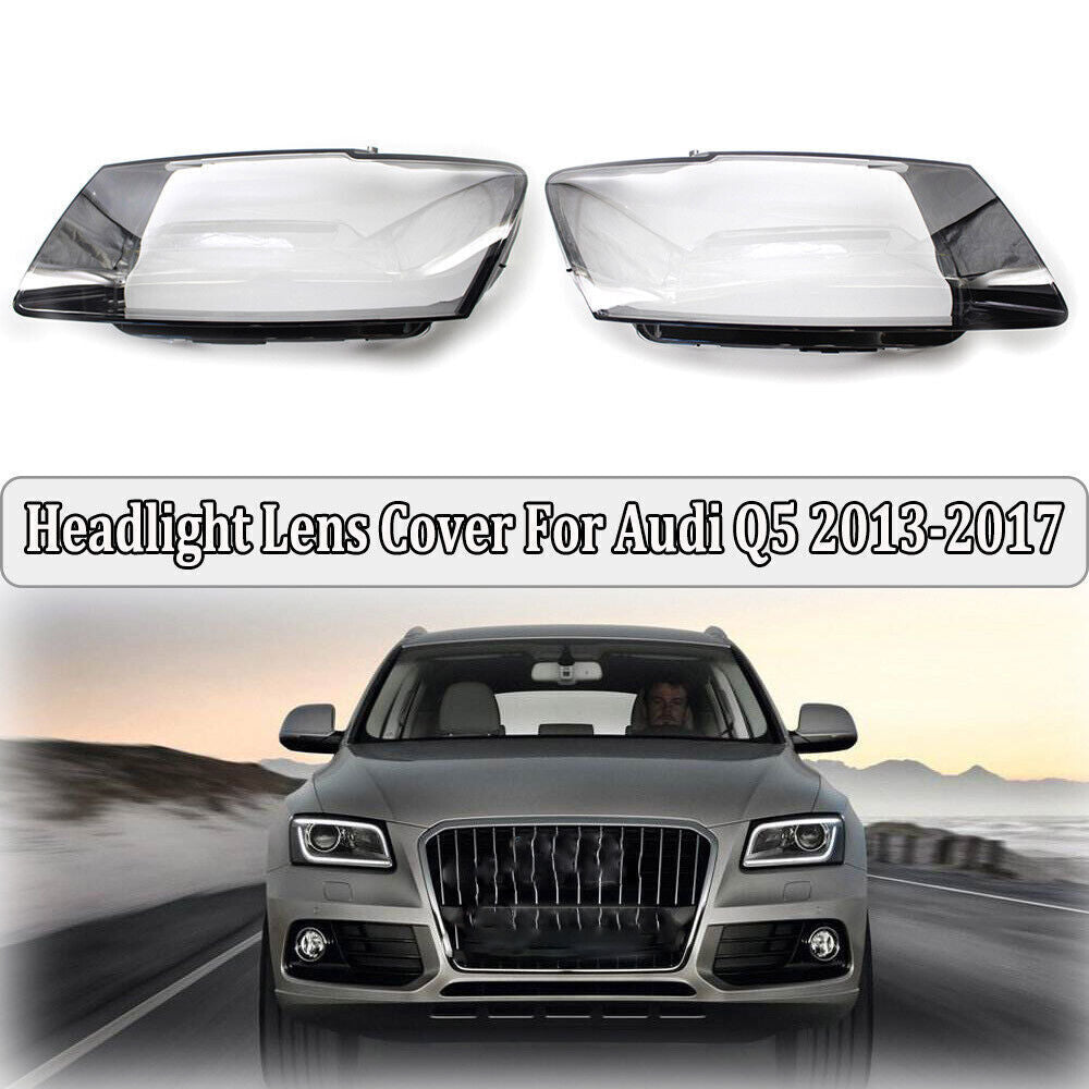 High-quality transparent headlight lens cover for Audi Q5 (2013-2017).