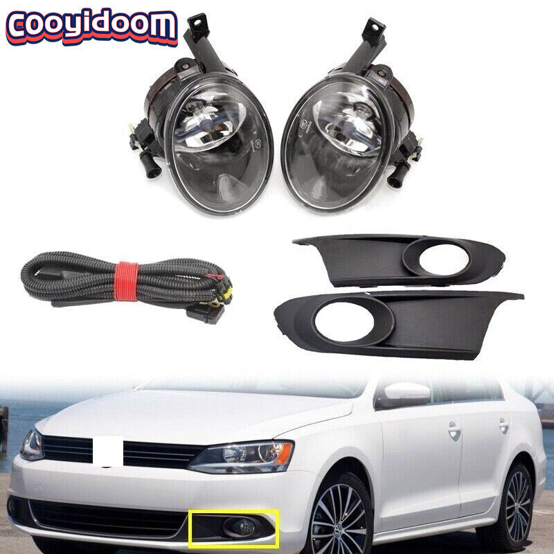 Front bumper fog lights and grille design suitable for Volkswagen for Jetta 6 MK6 sedans (2011-2014).