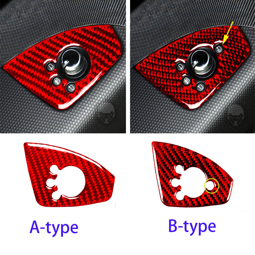 for Audi TT 8n 8J MK123 2008-14 RHD Inner Door Lock Button Trim Red Carbon Fiber