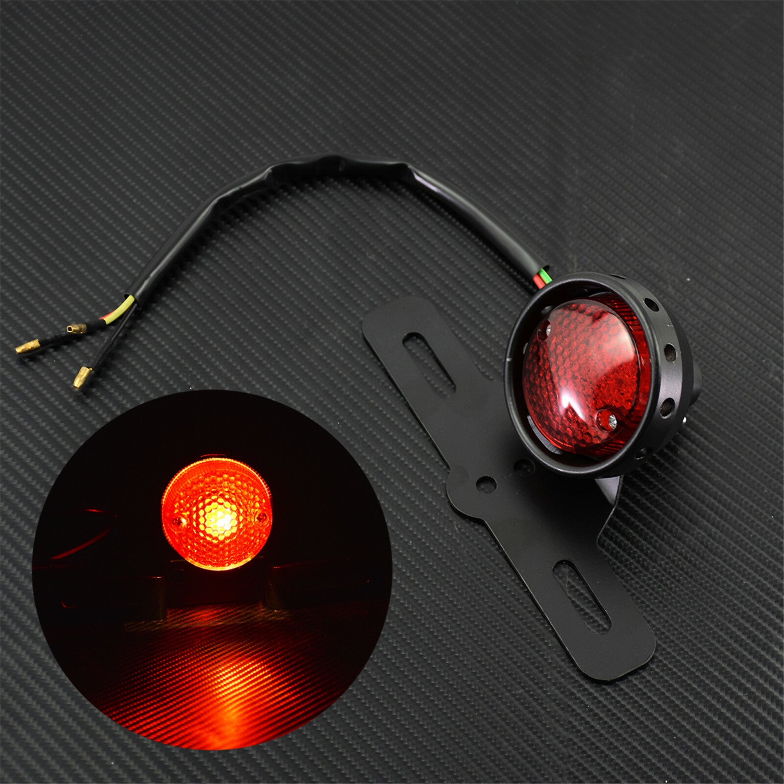 Univesal Motorcycle Rear LED Tail Brake Light w/Bracket Fit For Sportster Dyna