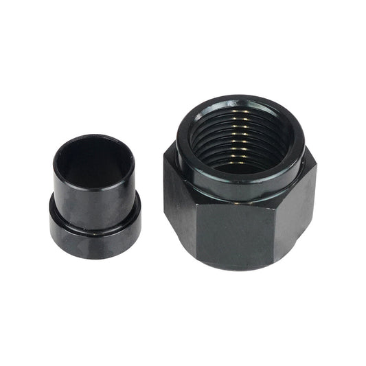 6AN Hard Wire Conduit Nut and Sleeve Fitting Adapter for 3/8 inch Hard Wire Aluminum Black