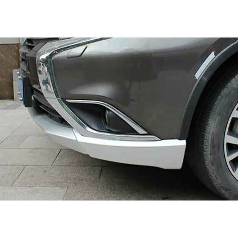 for Mitsubishi Outlander 16-20 Silver Front Bumper Side Lip Spoiler Guard Cover