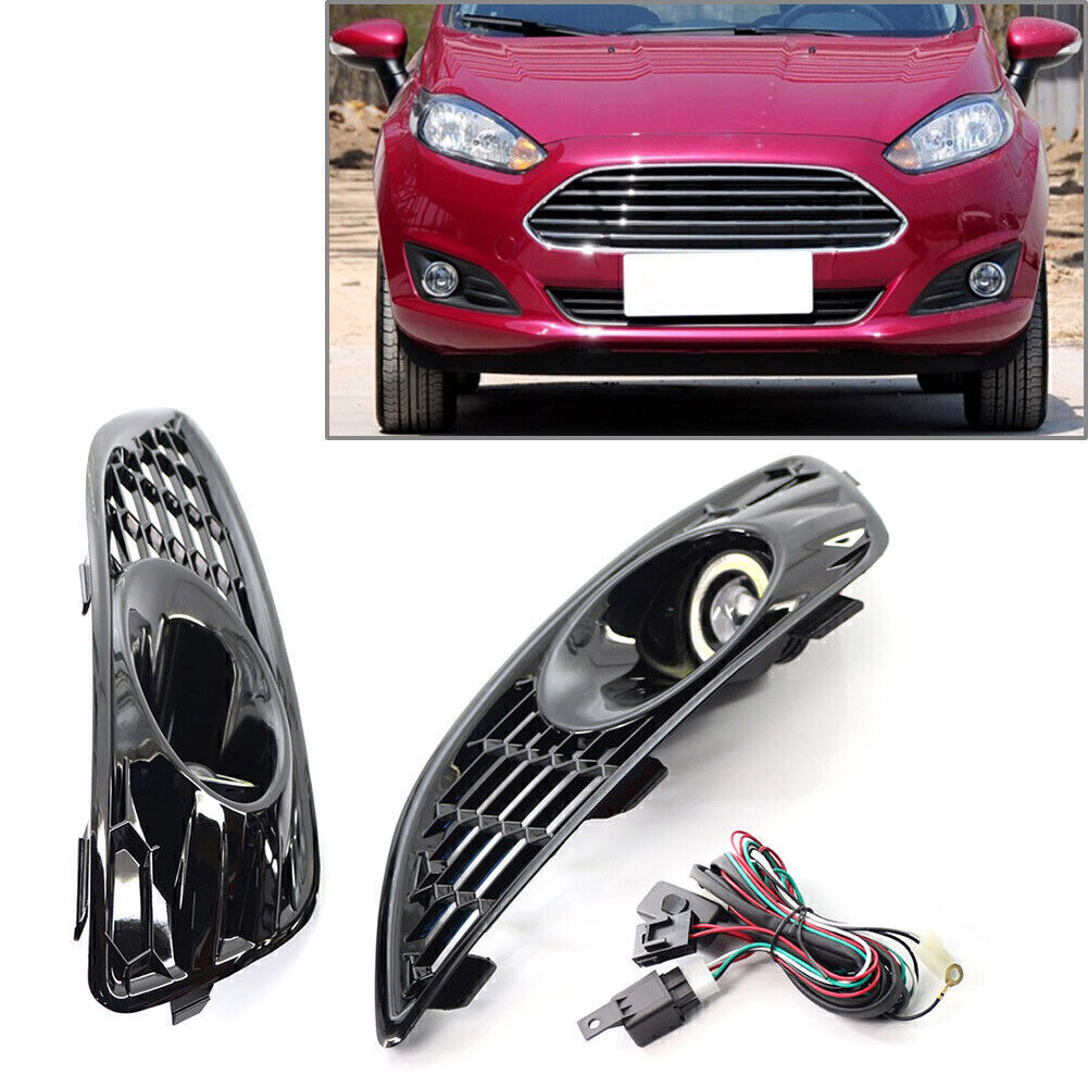 Front Side LED Fog Lamp Light Left Right Set Black Fit for Ford Fiesta 2012-2016