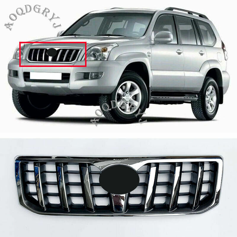 for Toyota Prado FJ/LC120 2003-09 Chrome ABS Front Radiator Grille Cover Replace