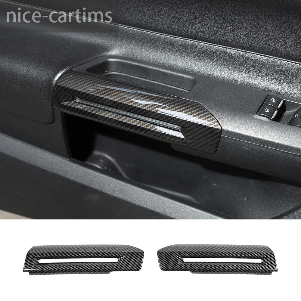 for Ford for Mustang 2015-2022 Interior Door Armrest Handle Cover ABS Carbon Fiber¡Á2