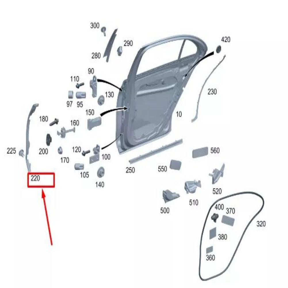2237303400 Rear Right Door Seal for Mercedes-Benz S W223