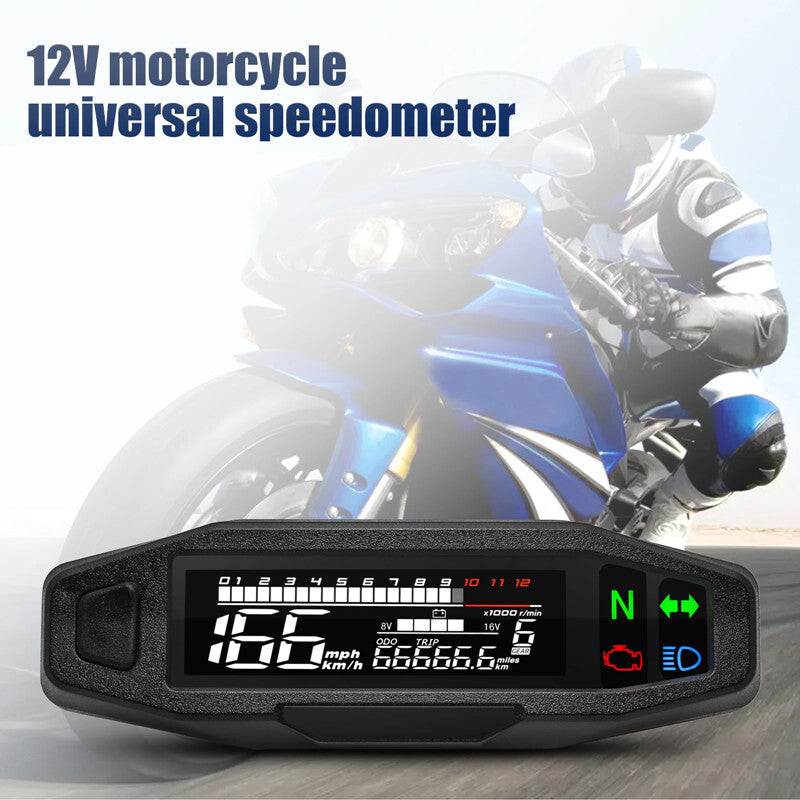 Motorcycle Electric Meter Speedometer Digital Odometer Universal for Mini RPM Gauge