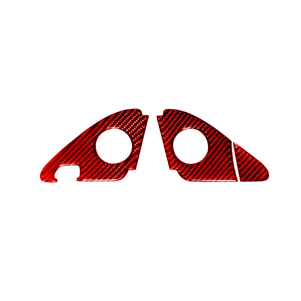 3Pcs Red Side Door Horn Trim Cover Decoration Carbon Fiber for Audi Q5 2009-2017