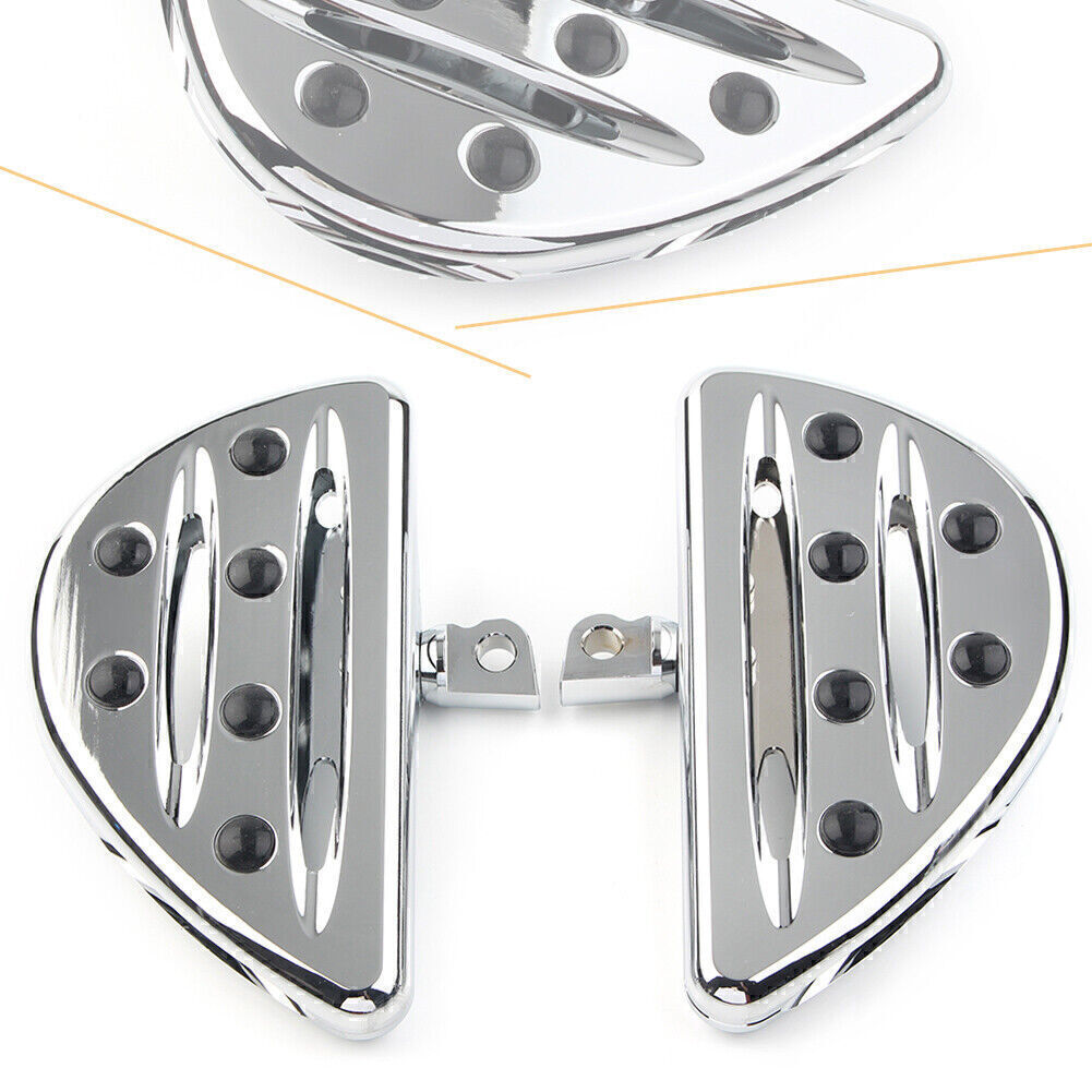 2x Chrome Motorcycle Footrest Rest Foot Pegs Pedal Fit for Harley Touring FLT FLH