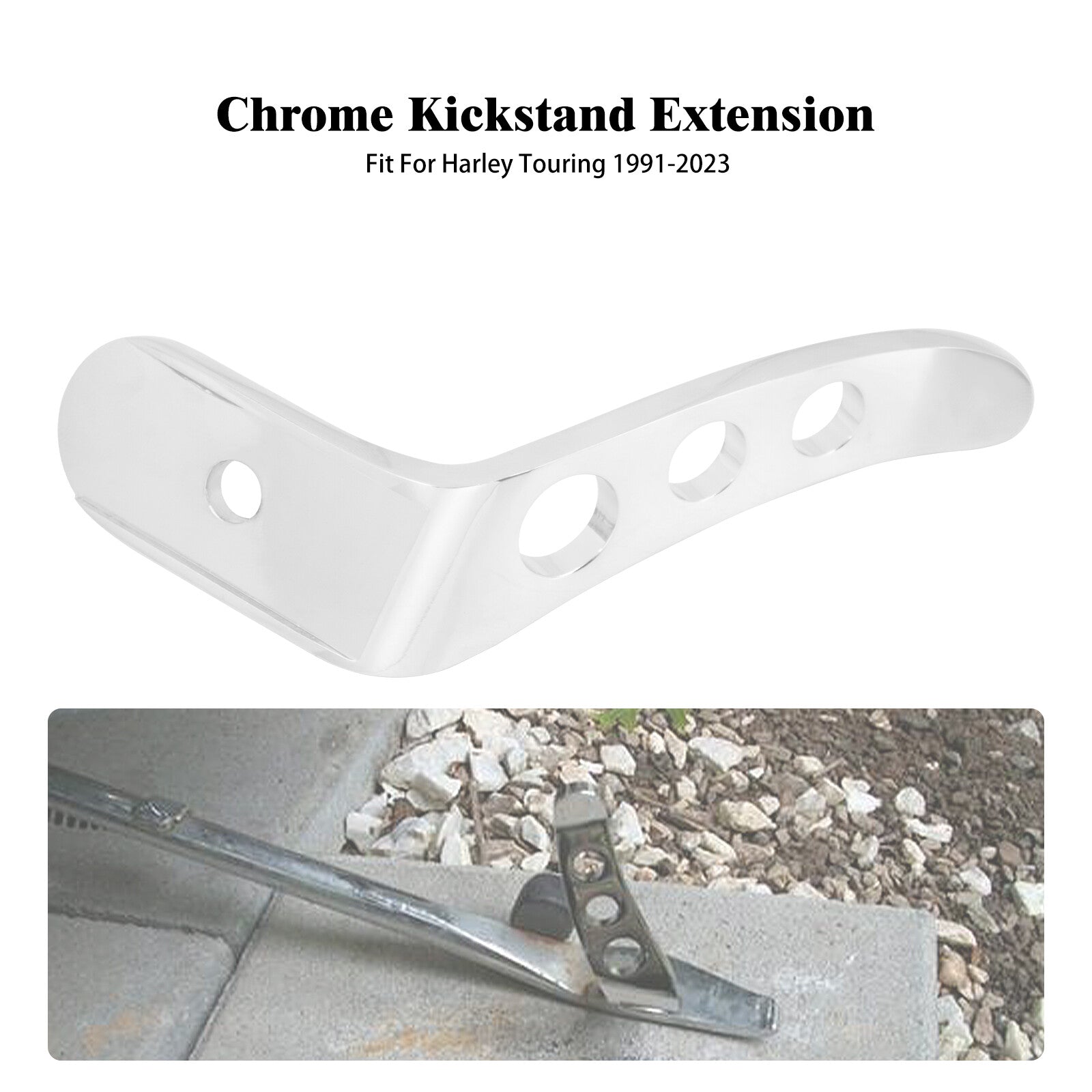 Chrome Extension Kickstand Fits for Harley Road King Street Electra Glide 91-23