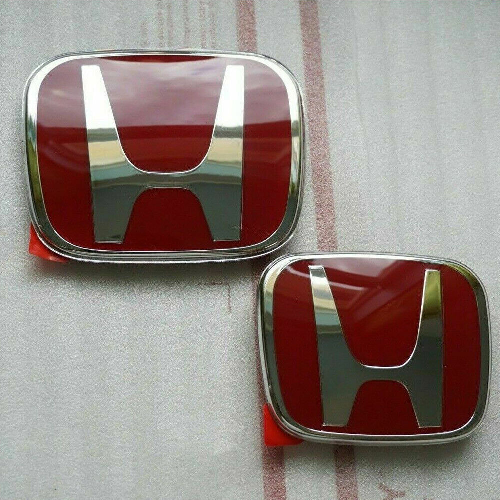 Two red H badges, front and rear badges, suitable for Civic 4-door sedans 2016-2021