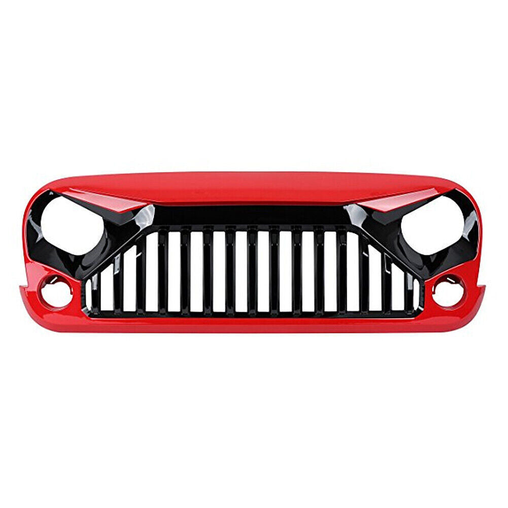 Front Monster Grille Grid Mesh Insert for Jeep for Wrangler JK JKU 07-17 Red