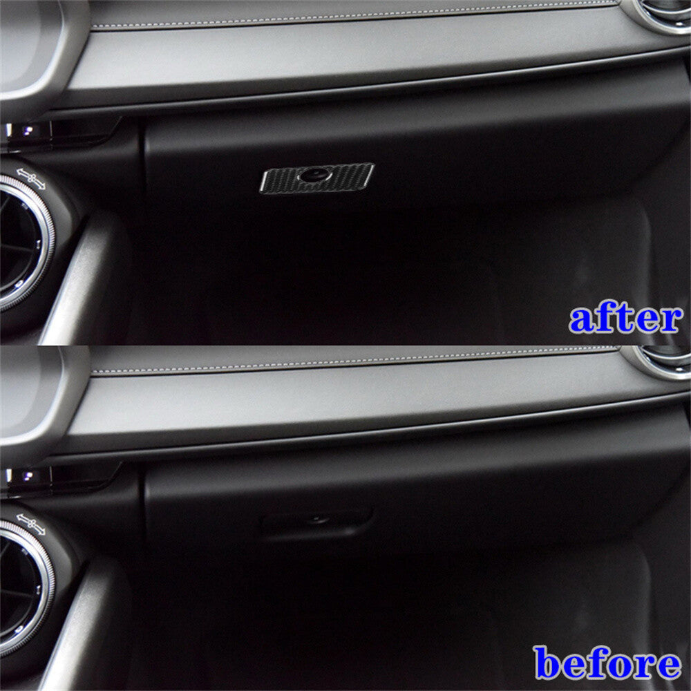 Carbon Fiber for Co -pilot Glove Box Handle Switch Cover for Chevrolet Camaro 2016-23