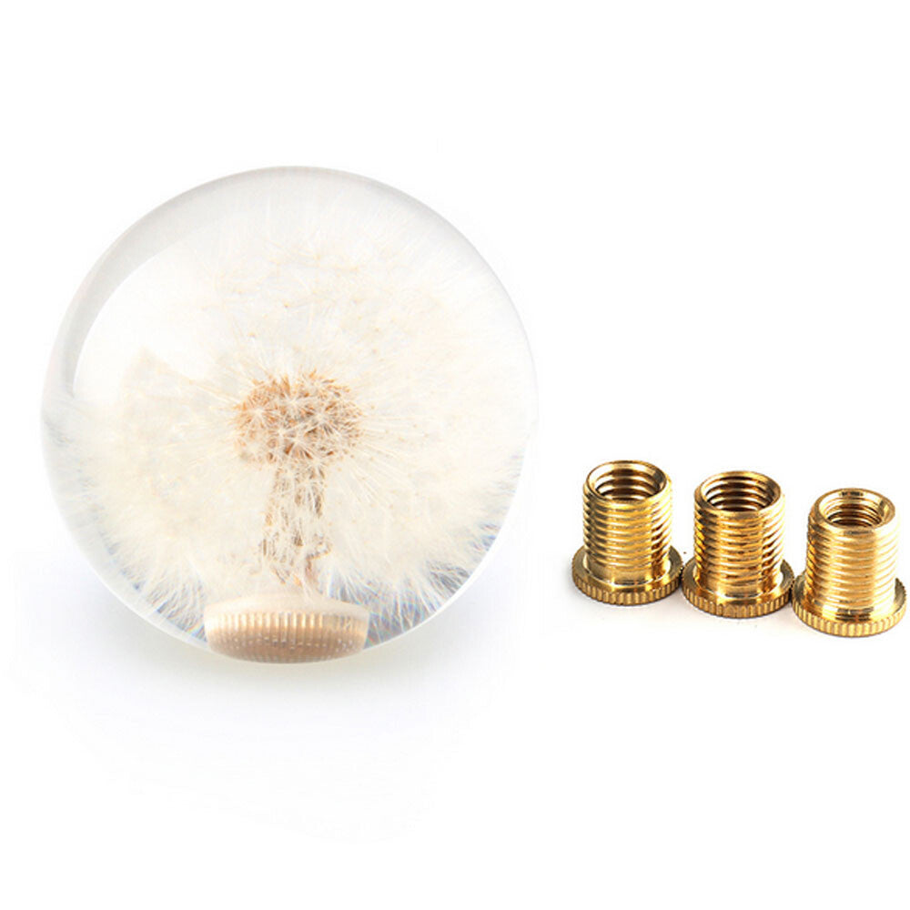 Universal 70MM Racing Crystal Ball Dandelion Real Flowers Shift Knob Shift Head