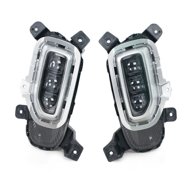 A pair of LED daytime running lights for the front bumper of the for Kia Seltos 2021 - 2022 LH RH.