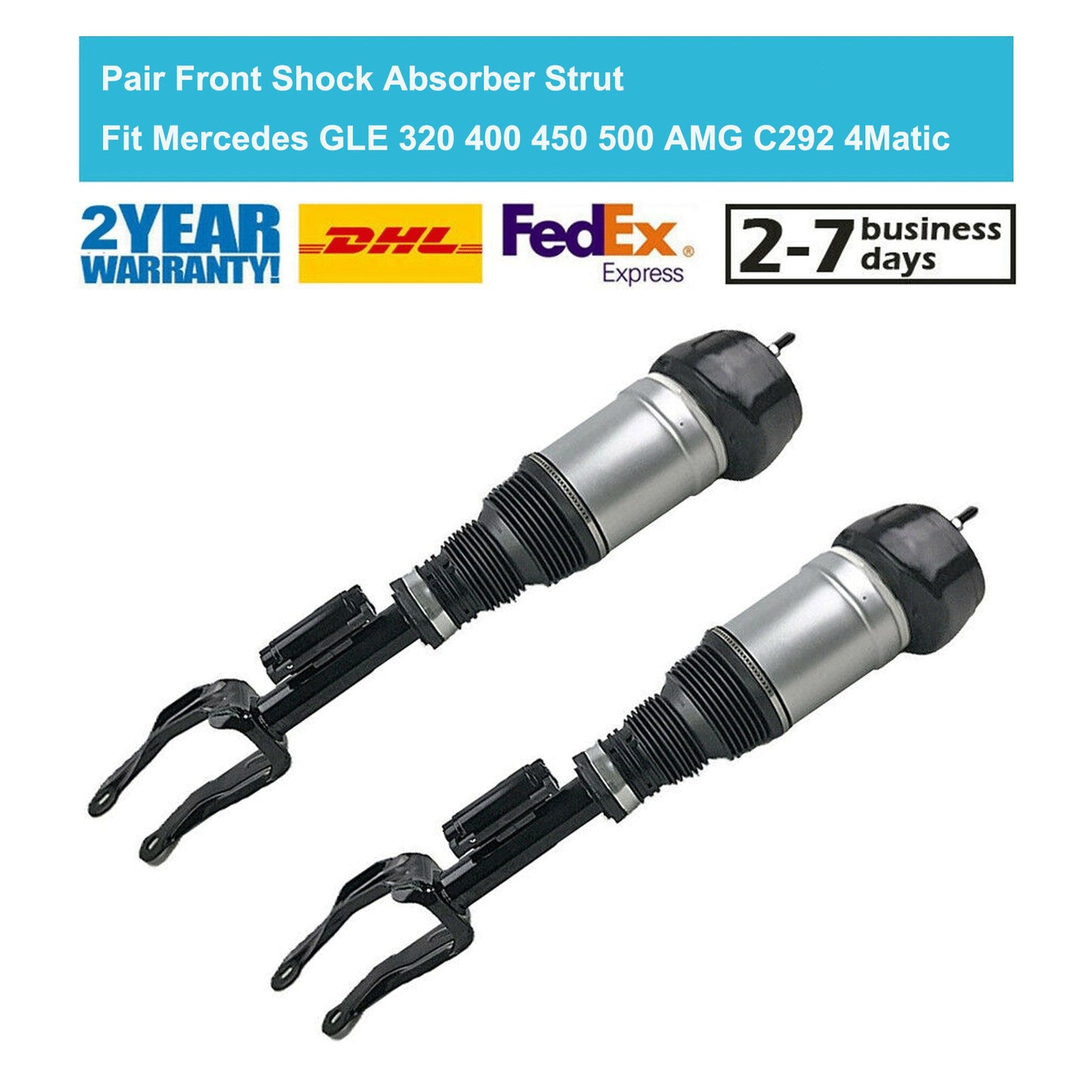 2PCS Front Air Suspension Struts ADS Fit for Mercedes GLE C292 GLE400 43AMG 4Matic