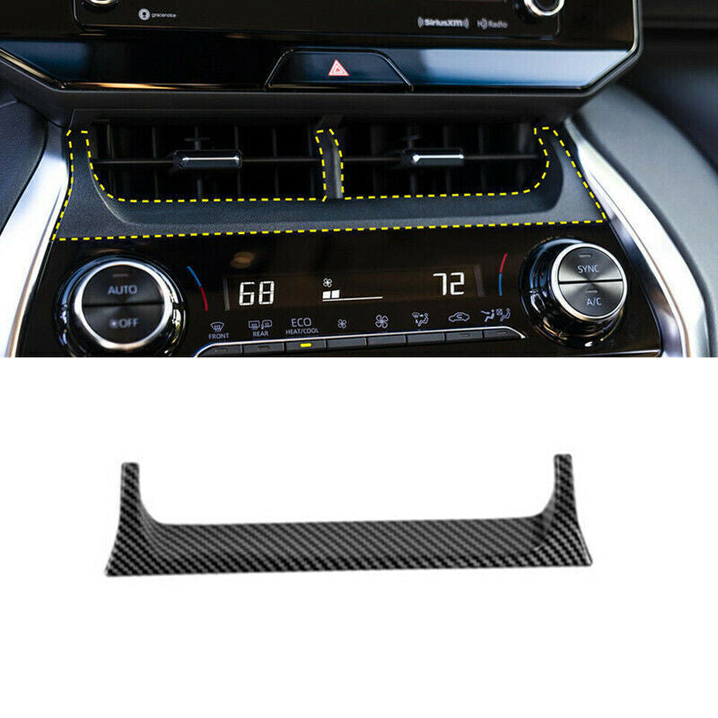 for Toyota Venza 21-2024 Carbon Fiber Look Center Air Vent Outlet Cover Trim 1P