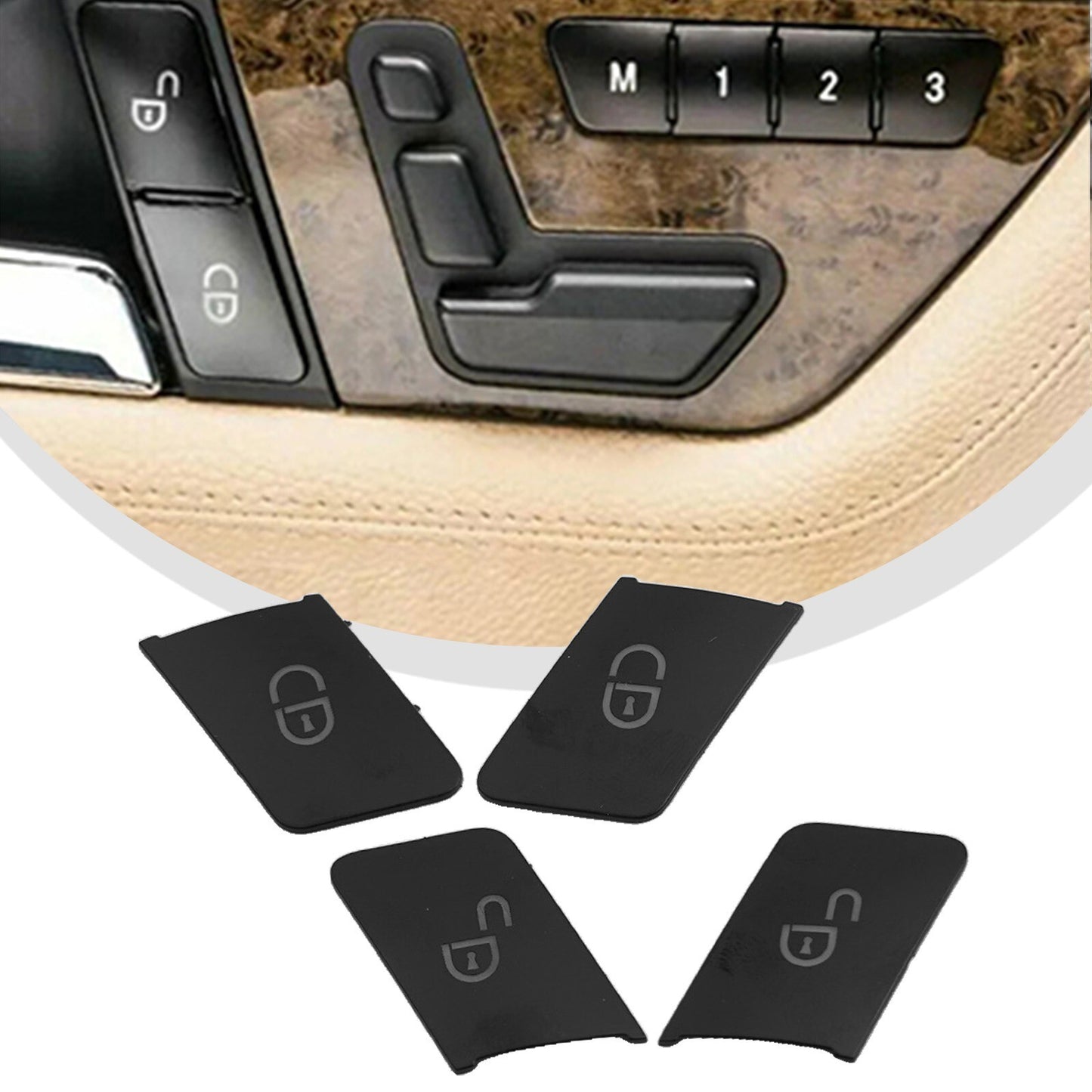 Car Door Lock-Unlock Switch Button Cover for Mercedes for Benz C E W204 W212