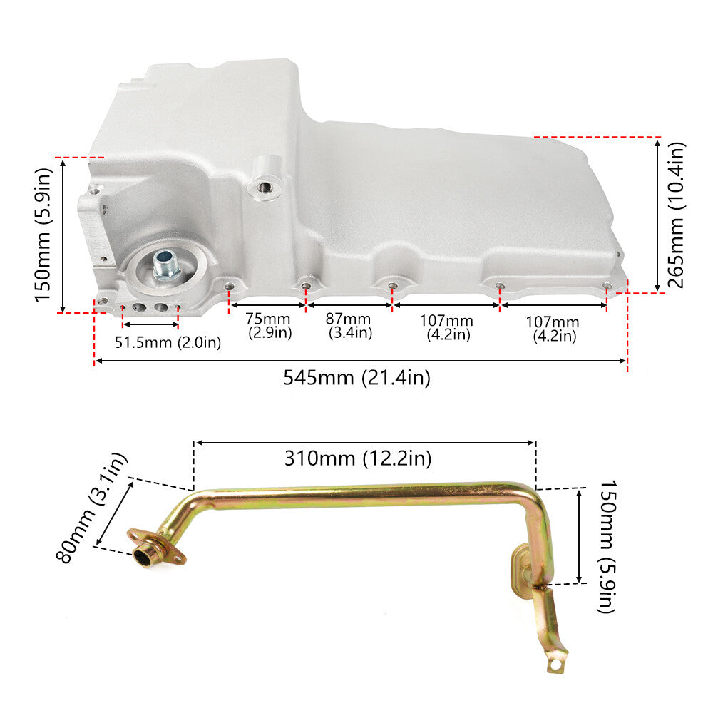 For GM LS1 LS2 LS3 Engine 55-87 302-1 LS Swap Retrofit Low Profile Oil Pan Kit