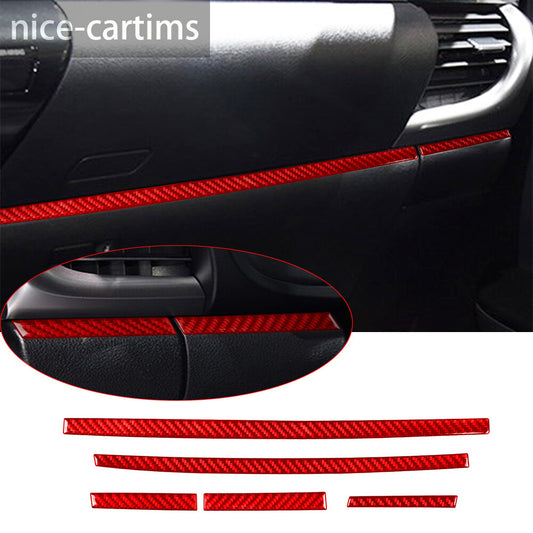 For Toyot@ Hilux Revo 2015-21 Red Carbon Dashboard Central Control Panel Cover¡Á5