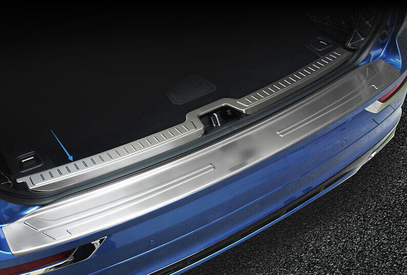 for Volvo XC60 2018-23 Silver Steel Inner Rear Bumper Protector Sill Plate Guard