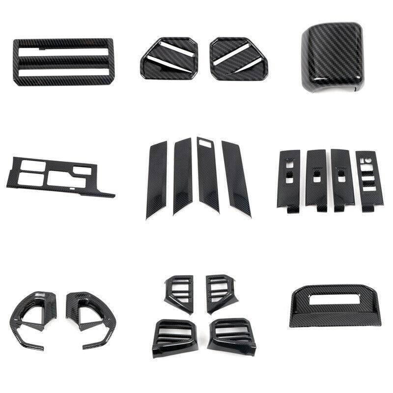 Carbon Fiber Black for Toyota Tundra 22-23 Accessories Interior Kit Cover Trims