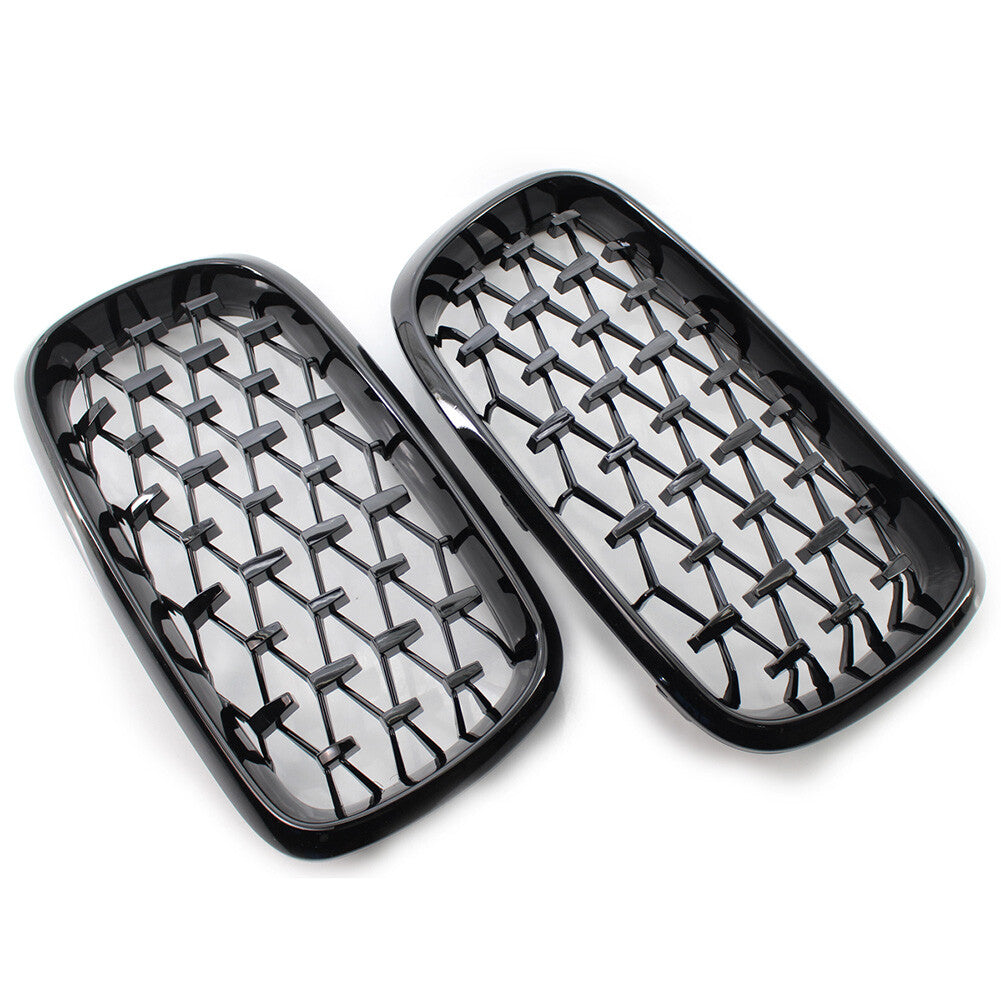 Front Grille Glossy Black Diamond Meteor Style Fits for BMW X5 F15 2014-16