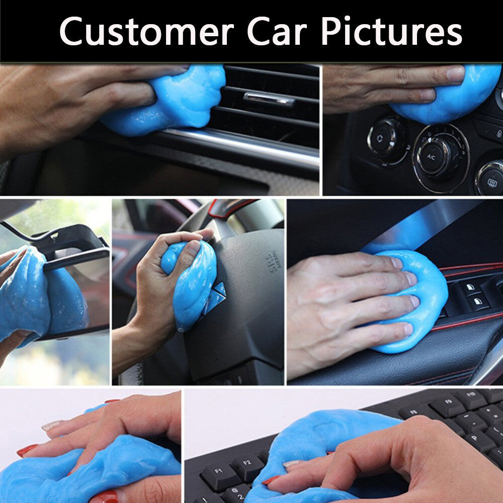 Super Auto Car Cleaning Pad Glue Powder Cleaner Magic Cleaner Dust Remover Blue
