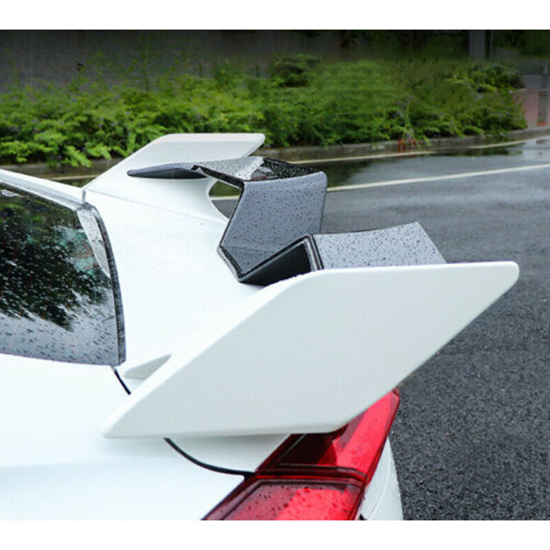 for Honda for Civic 2016-2021 White+Black Rear Spoiler Tail Trunk Lip Wing Gull wing