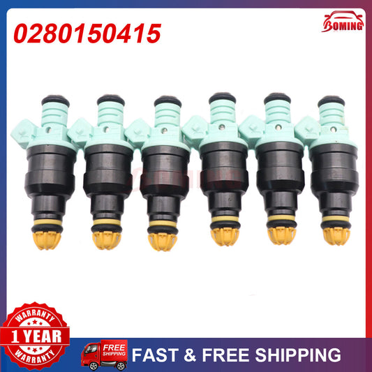 6PCS Fuel Injector 0280150415 for BMW 323i 325i 525i M3 Flow Matched 13641730060