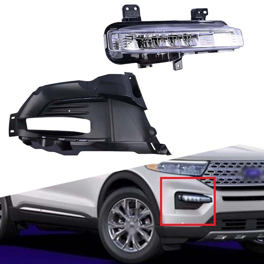 Right Side Bumper Fog Light w/ Trim Cover Fits 2020-2021 for Ford Explorer