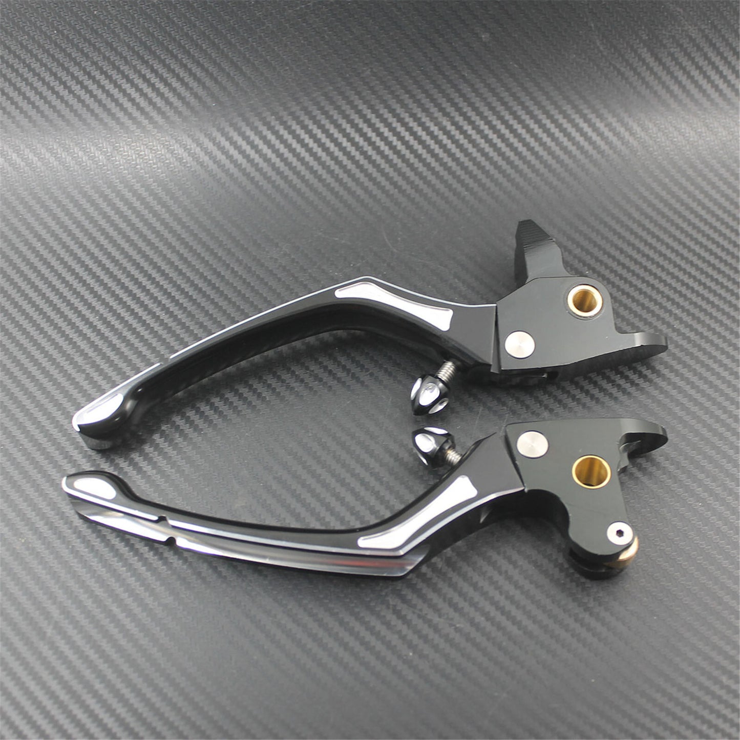 Black CNC Brake Clutch Levers Fit For Touring Electra Glide CVO FLTRX 2014-16