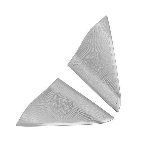 New 2Pcs New Door Speaker Cover Trim Stickers Aluminium Alloy Part for Benz E