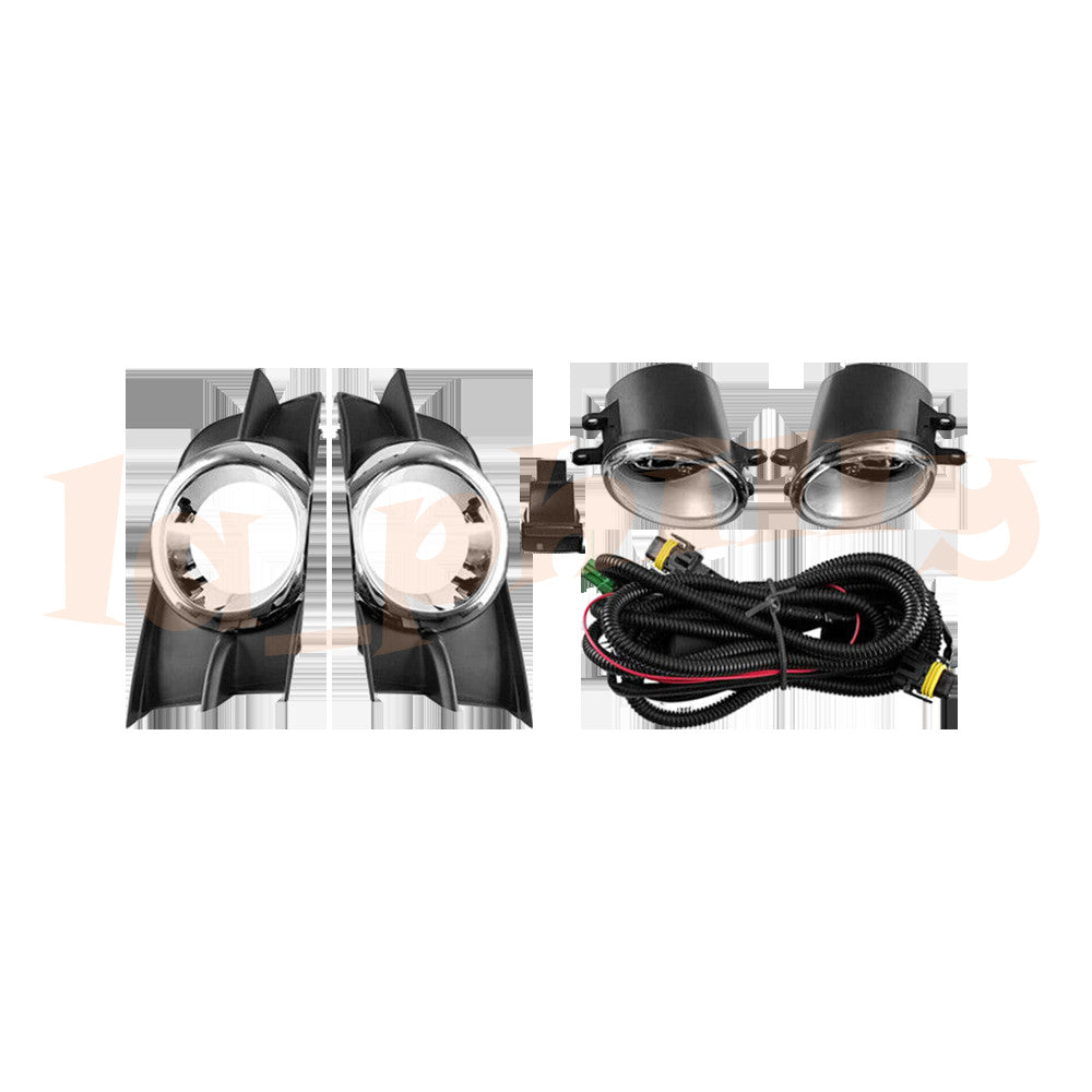 Car Fog Lamp Lights Fits 2009-2012 for Toyota Wish Complete Kit w/Bulb Bezel Wire