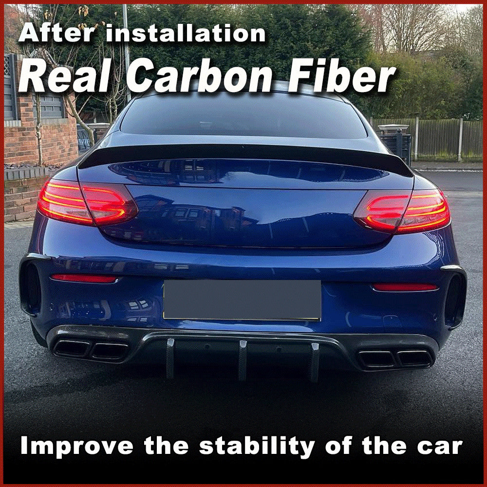 for Mercedes C205 Coupe C63 Real Carbon Fiber Rear Bumper Vents Fins Canards
