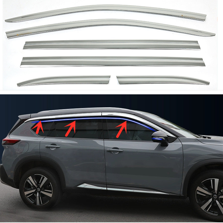 for Nissan Rogue 21-24 silver Window Visor Vent Sun Shade Rain Guard Door Visor