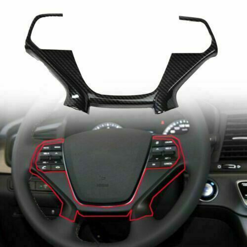 Carbon Fiber Steering Wheel Button Cover Trim for Hyundai Sonata 2015-2019 AT