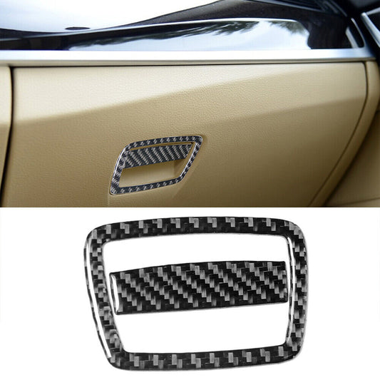 2x Carbon Fiber Storage Box Panel Cover Trim for BMW 6 Series F12 F13 2011-2018