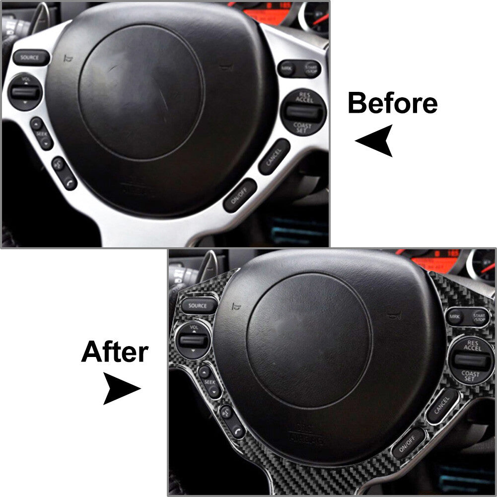 Black Steering Wheel Button Frame Cover Trim for Nissan GTR R35 2008-2016 15 14