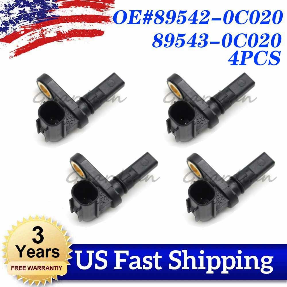 4PCS Front Rear L+R Wheel Speed Sensor for Toyota Sequoia Tundra 4.6L 4.7L 5.7L