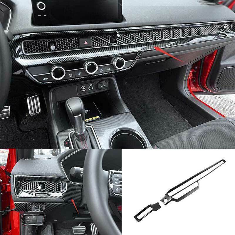 for Honda 11th for Civic 2022-2023 Carbon ABS Dashboard Air Outlet Vent Cover Trims