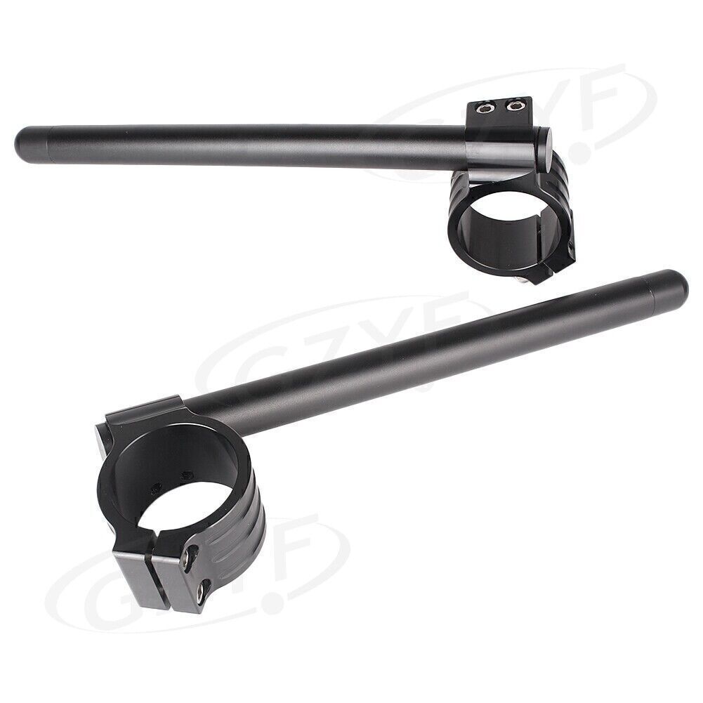 For Cafe Racer Universal Clip-On Motorcycle 7/8 Handlebars 51mm Fork Tube Black
