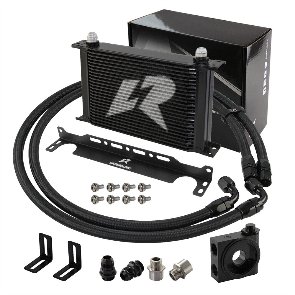 LR AN10 25 Row Oil Cooler Kit+73 Degree Thermostat Sandwich Plate kit Black