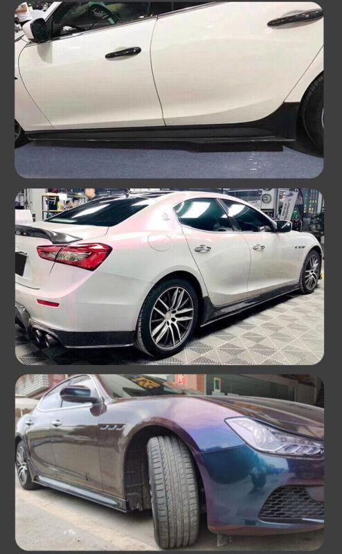 carbon fiber side skirts and side lip trims are suitable for Maserati Ghibli models from 2014 to 2019.