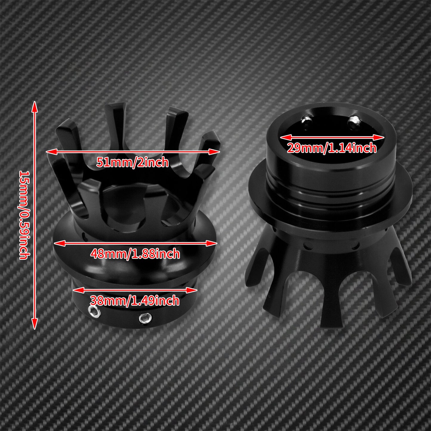 All Black 29MM Crown King Front Axle Nut Cover Fit for Harley Sportster Touring